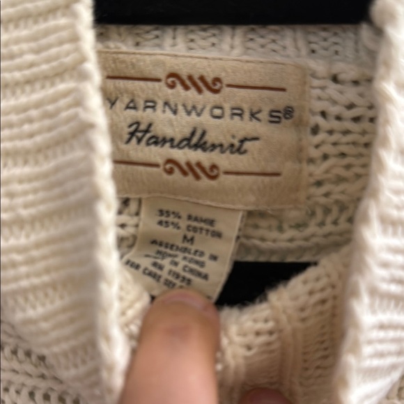 Elegant Cream Cable Knit Hand Knit Tunic - Picture 2 of 6